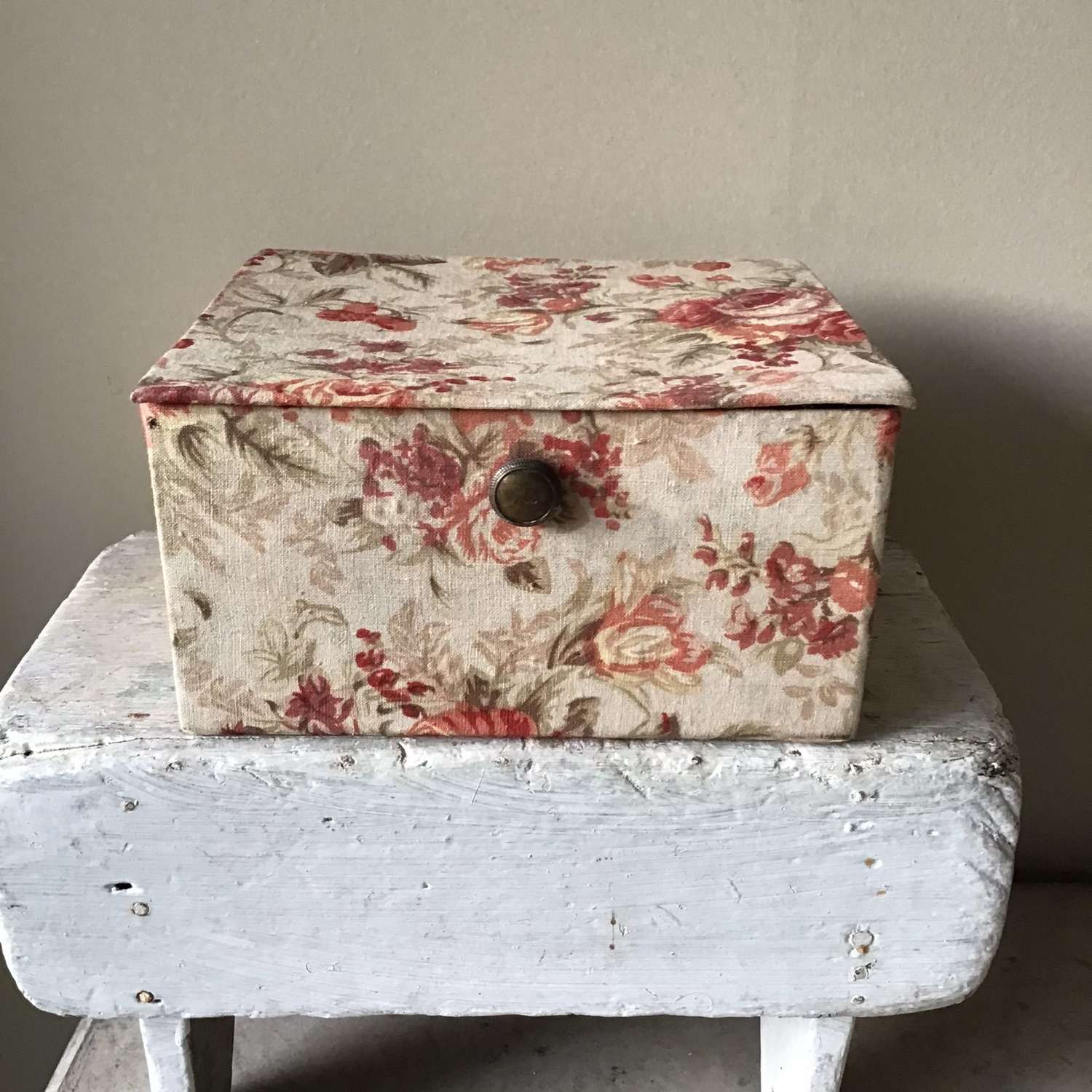 Vintage French fabric covered silk lined box
