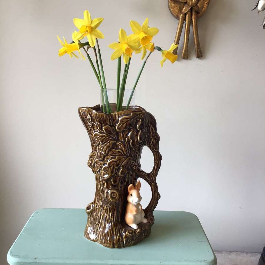 Vintage Sylvac brown rabbit jug vase