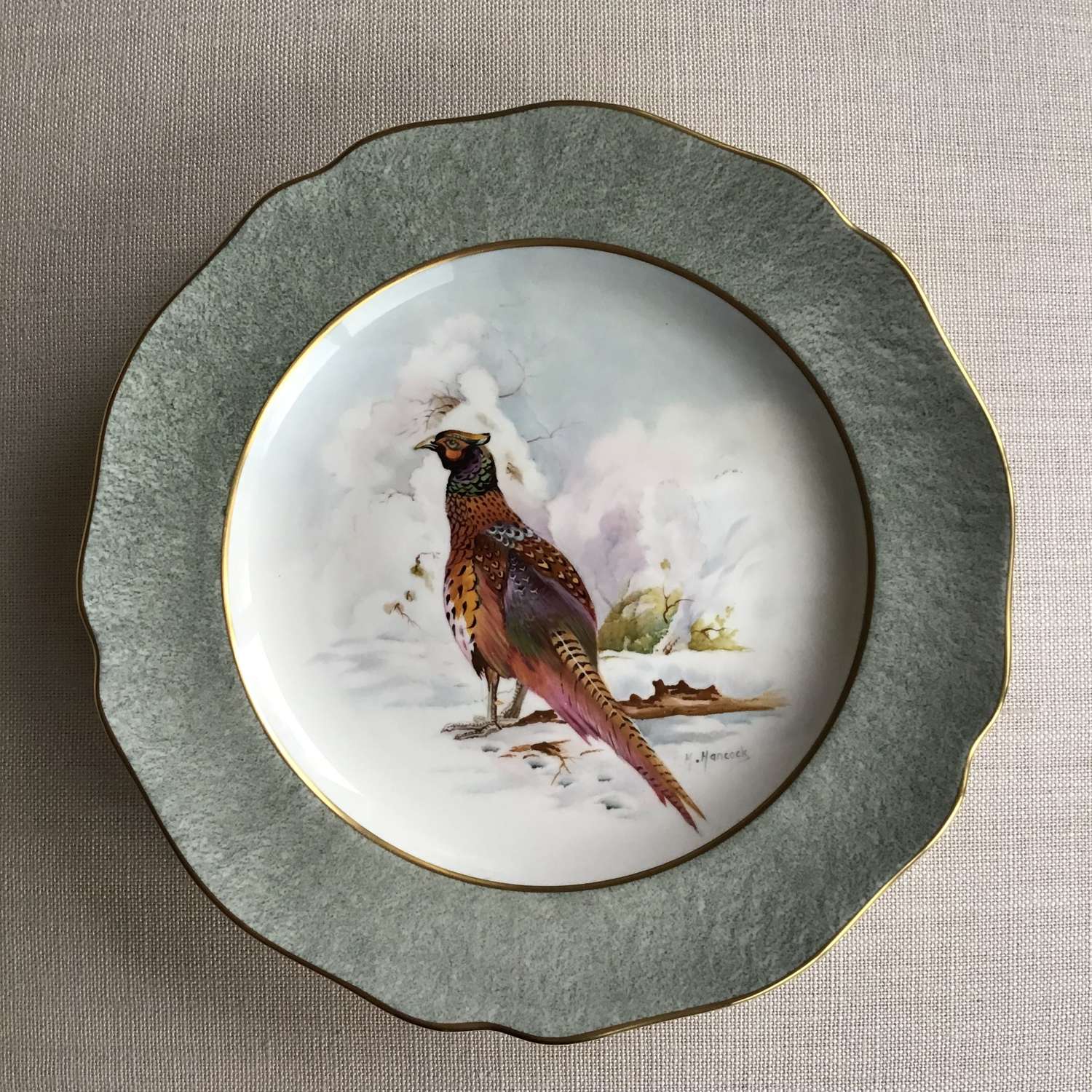 Sutherland bone china plate with a pheasant