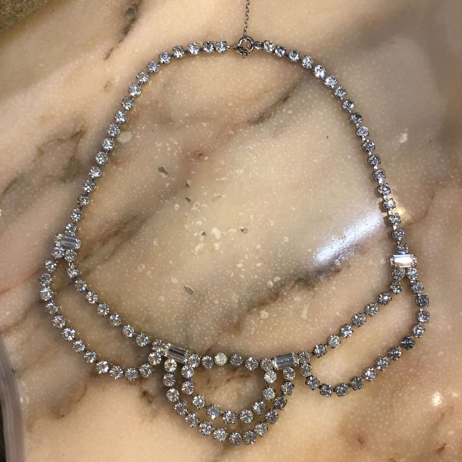 Vintage paste diamanté necklace