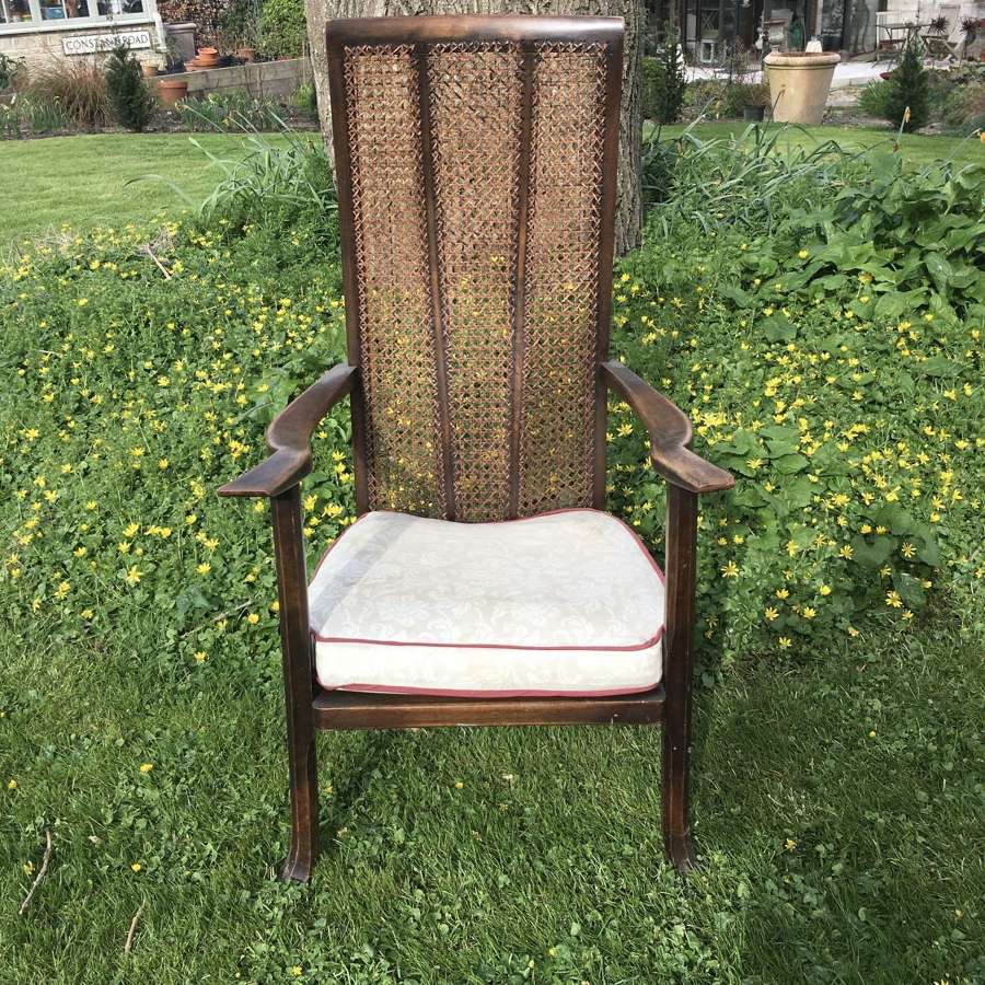Antique Bergere rattan cane back/seat armchair