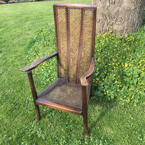 Antique Bergere rattan cane back/seat armchair
