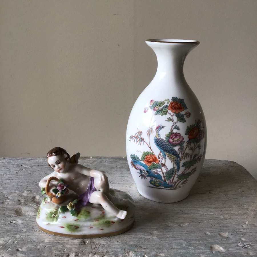Vintage Wedgwood Kutani Crane vase