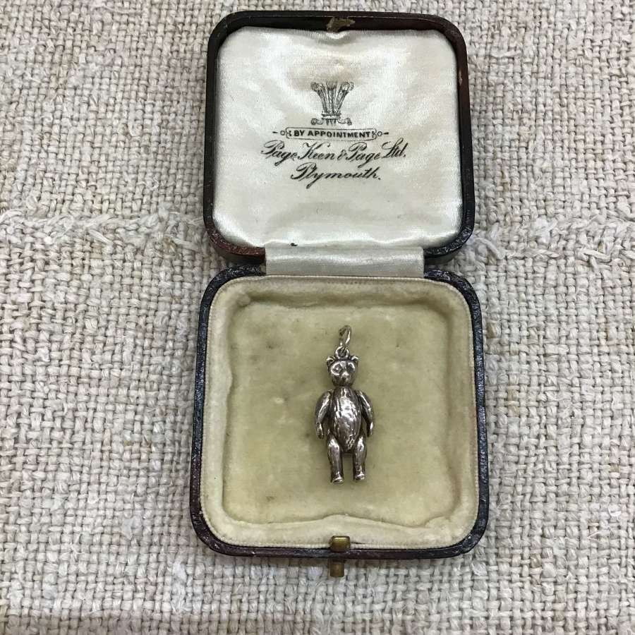 Antique silver bear pendant/charm c1900