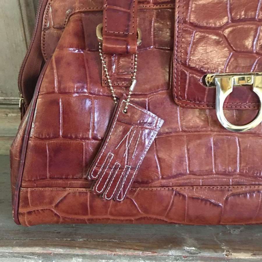Dents crococalf leather shoulder bag