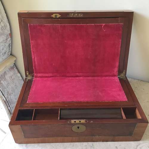 Antique 19th century mahogany veneer writing slope