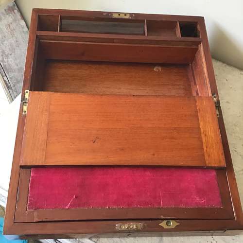 Antique 19th century mahogany veneer writing slope