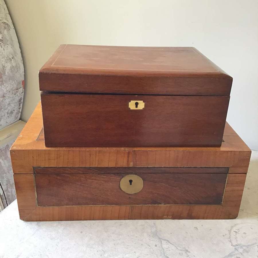 Antique mahogany work box