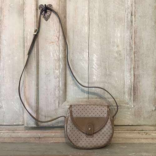 Vintage Italian Eliana leather trimmed cross body/shoulder bag