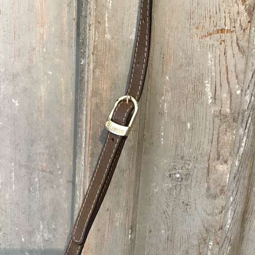 Vintage Italian Eliana leather trimmed cross body/shoulder bag