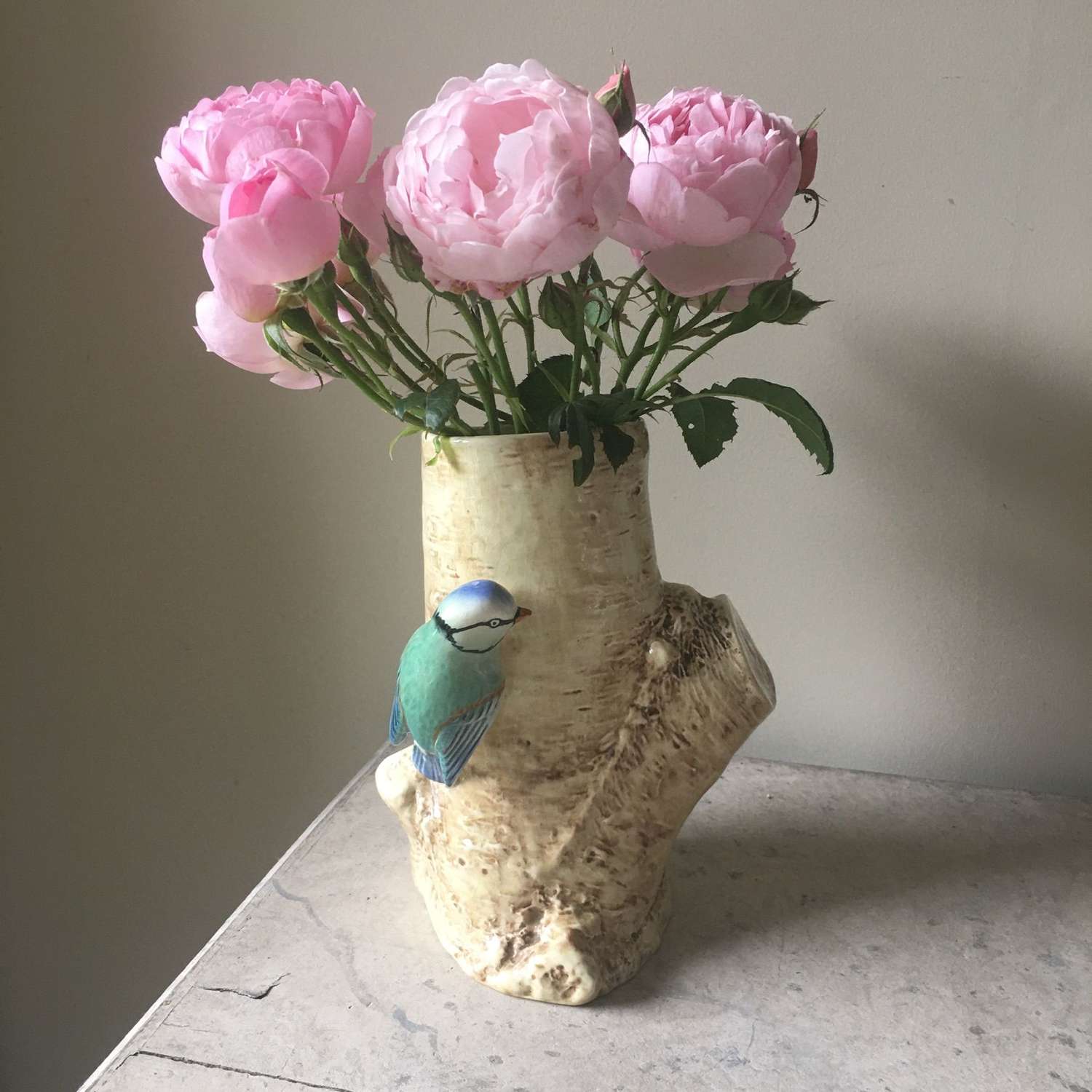 Vintage rare Sylvac bird and branch vase