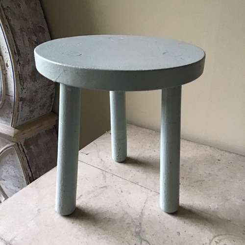 Vintage painted pine round stool