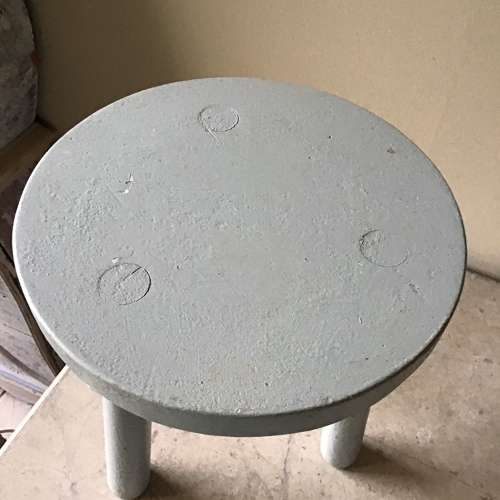 Vintage painted pine round stool