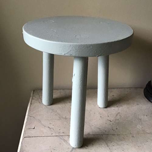 Vintage painted pine round stool