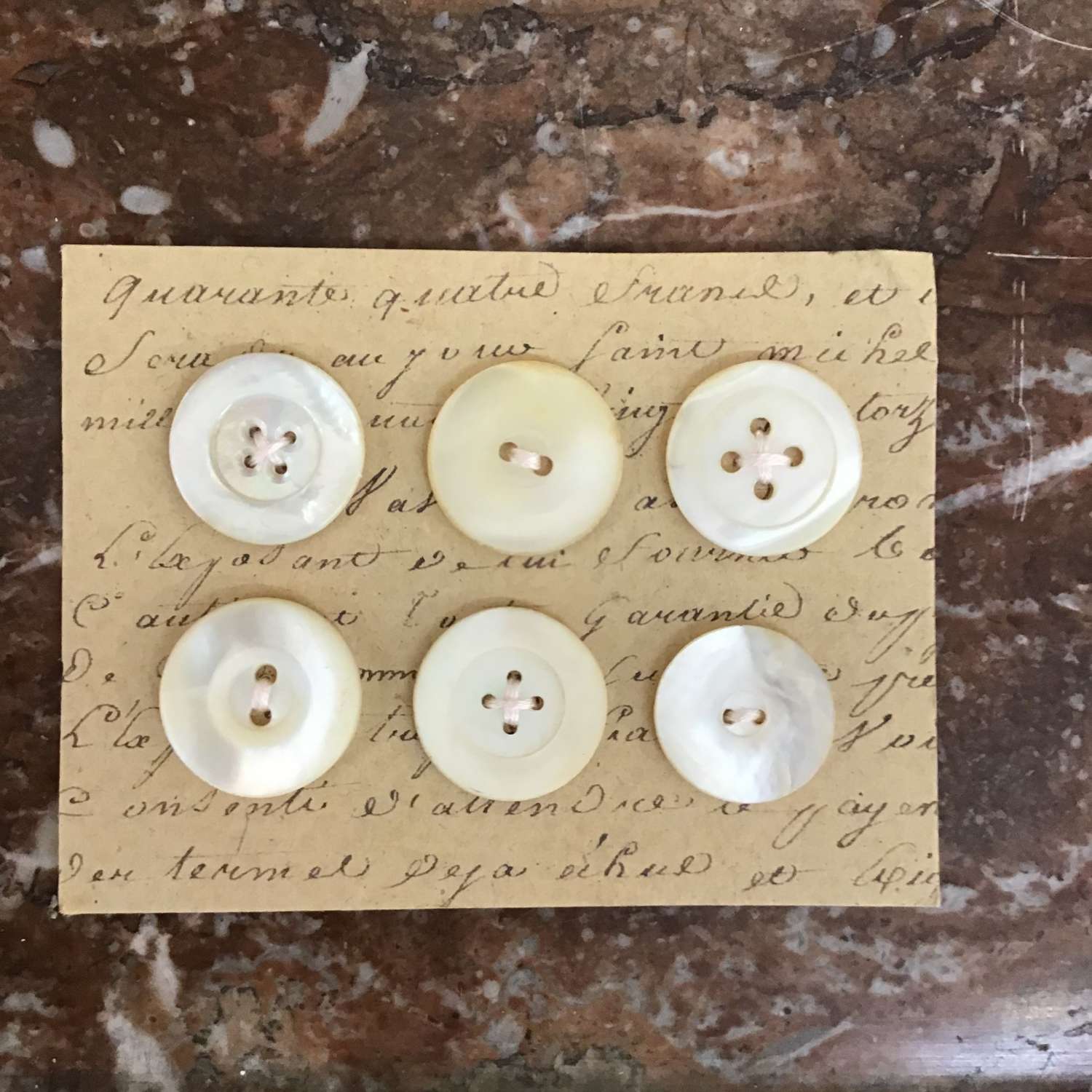 Antique mother of pearl buttons 2.2cm diameter