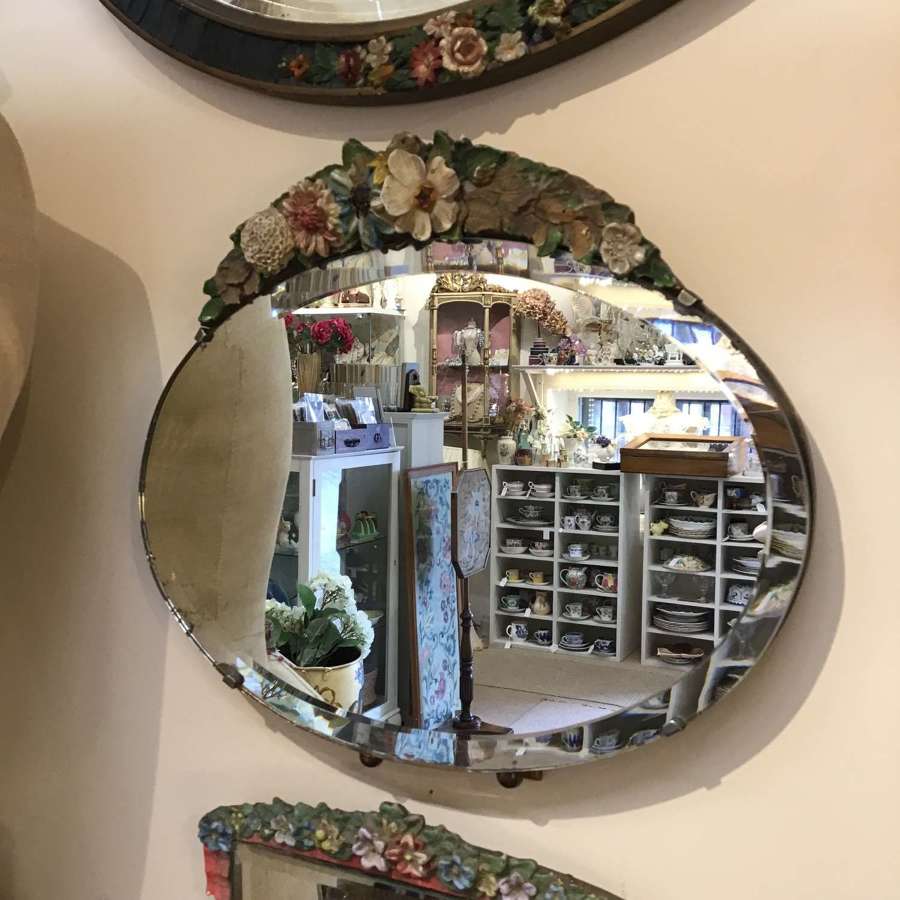 Vintage 1930s Barbola mirror
