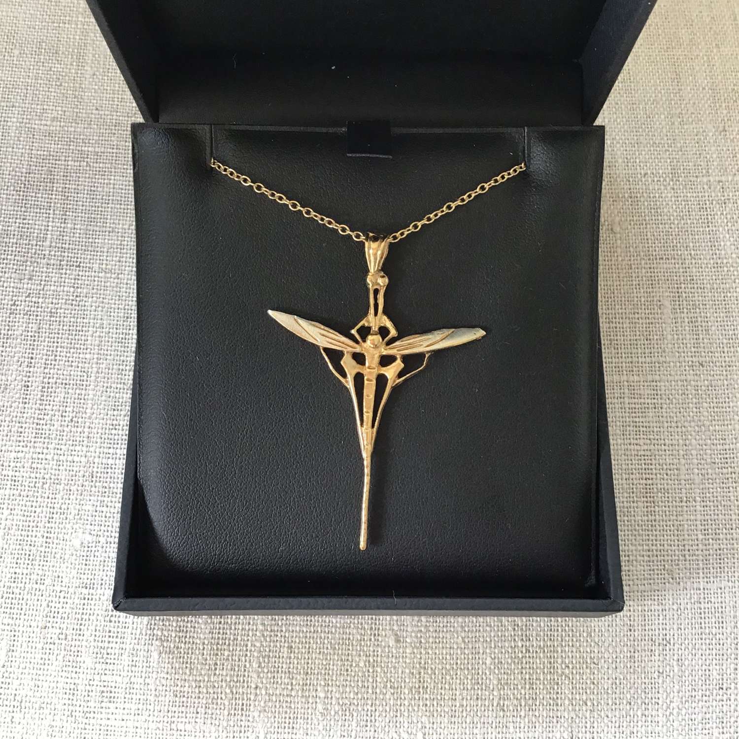 An 18ct gold and  silver dragonfly pendant necklace by Simon Kemp
