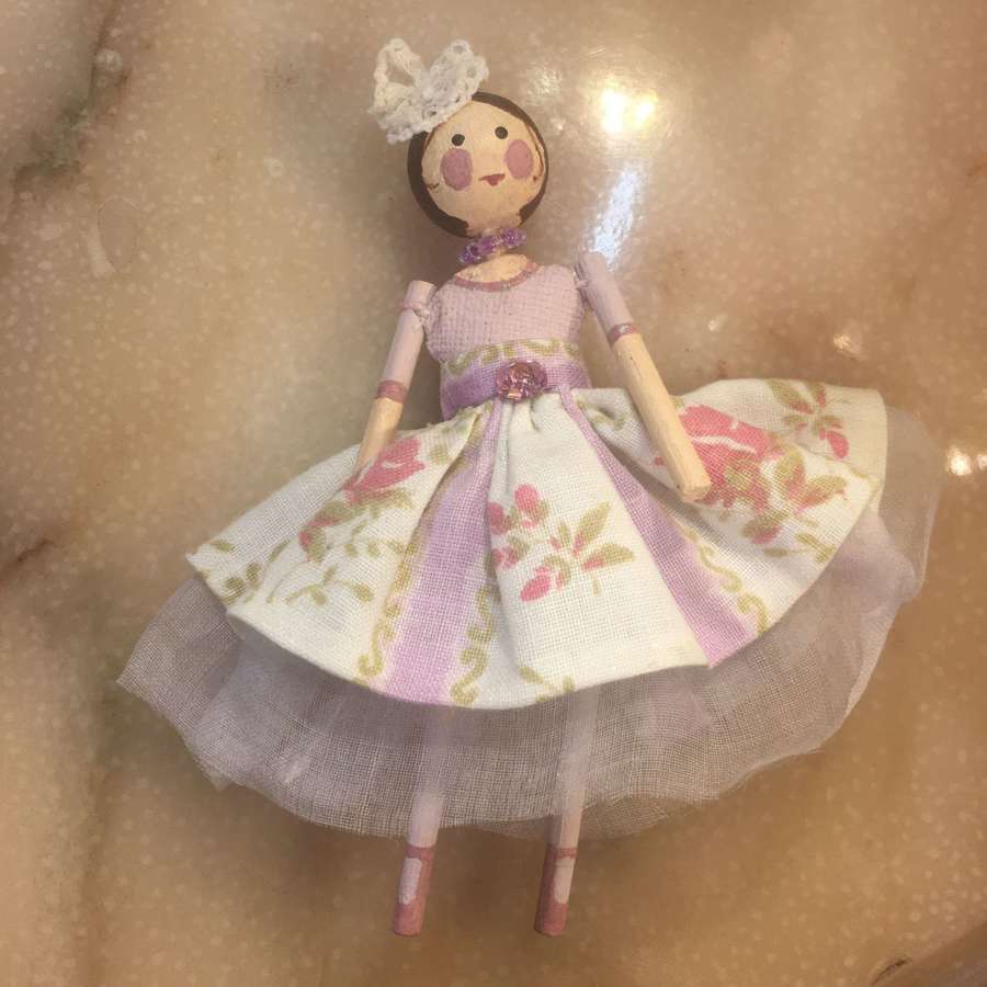 Tiny fairy doll with vintage fabrics
