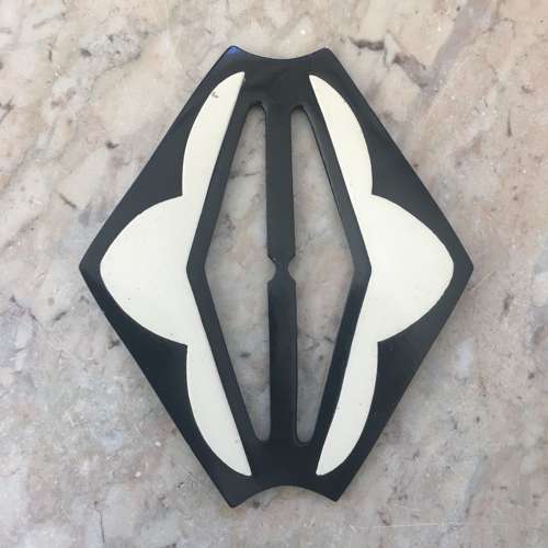 Vintage black and cream plastic buckle