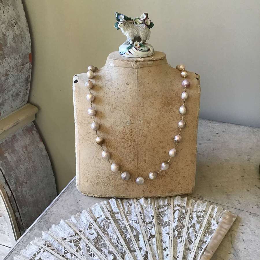 70cm Edison pearl necklace on gold vermeil