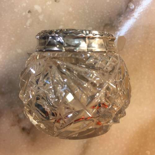 Antique silver top jar 1905 London hallmark