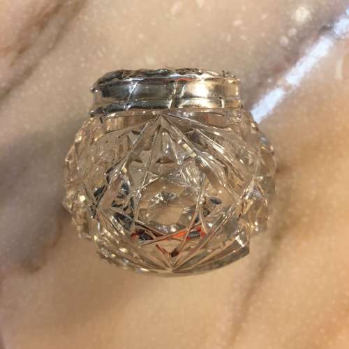 Antique silver top jar 1905 London hallmark