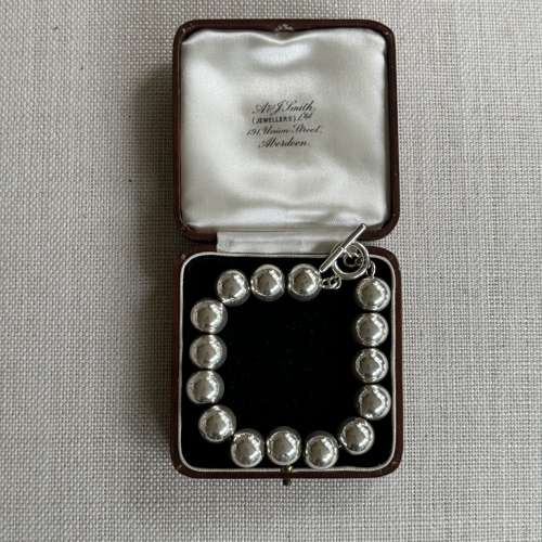 Sterling silver bead bracelet
