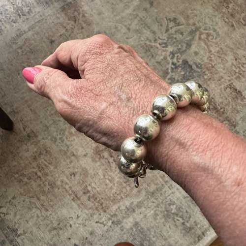 Sterling silver bead bracelet