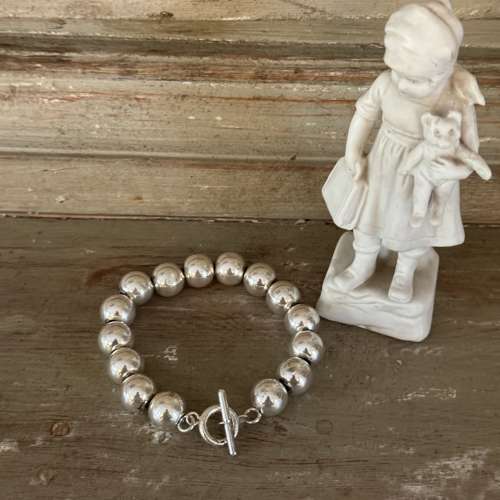 Sterling silver bead bracelet