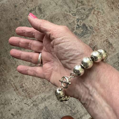 Sterling silver bead bracelet