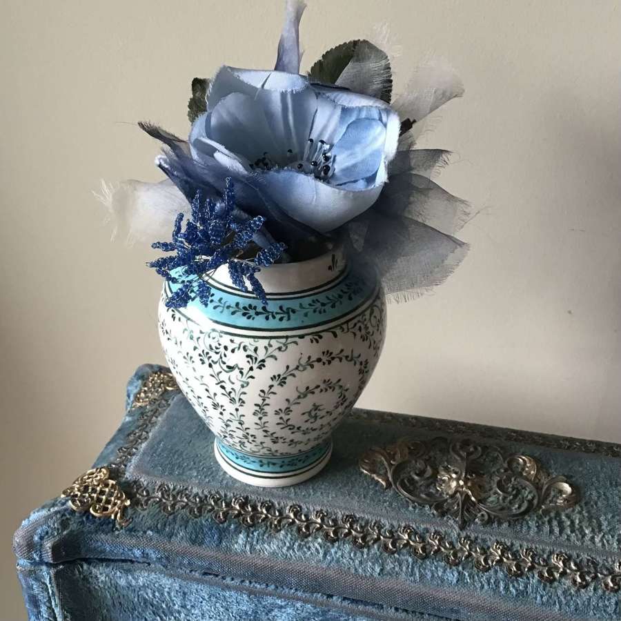 Vintage hand painted Turkish urn shaped vase