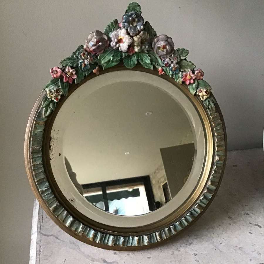 Vintage 1930s Barbola mirror to hang or stand
