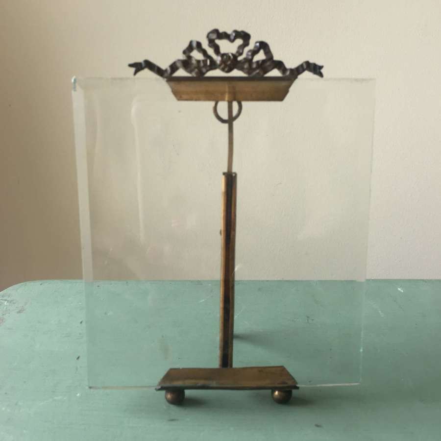 Antique bevelled glass bow top frame