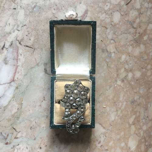 Italian antique black dot paste ring size R