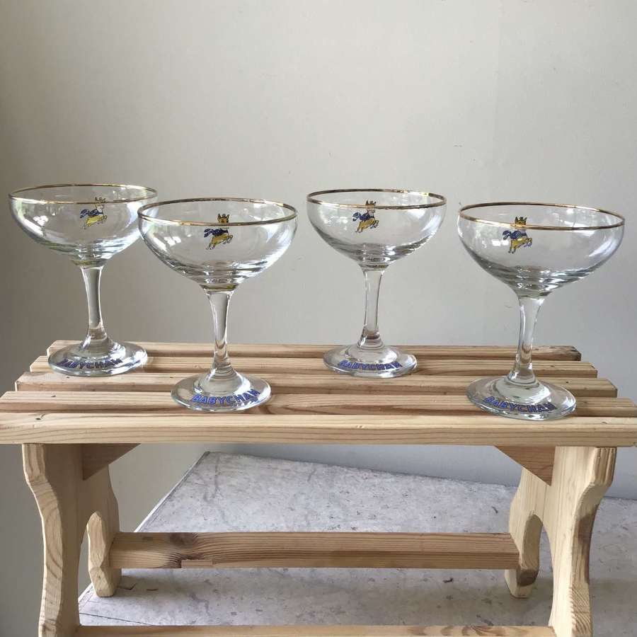 A set of four vintage Babycham coupes