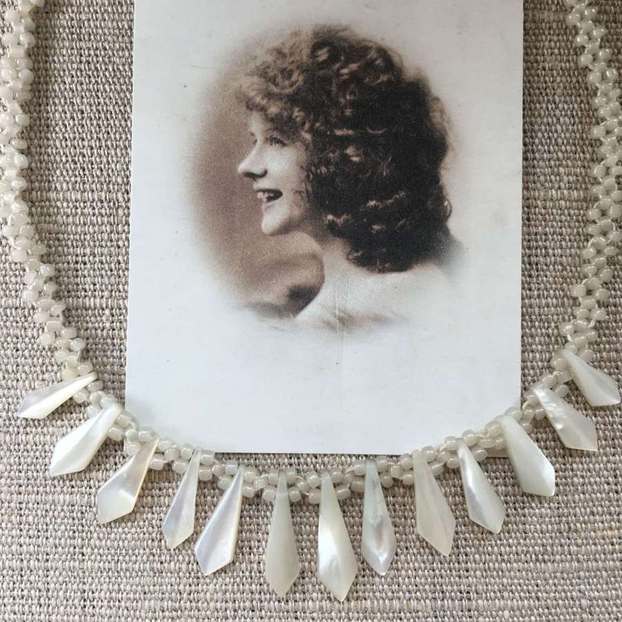 Antique French Mother of pearl necklace