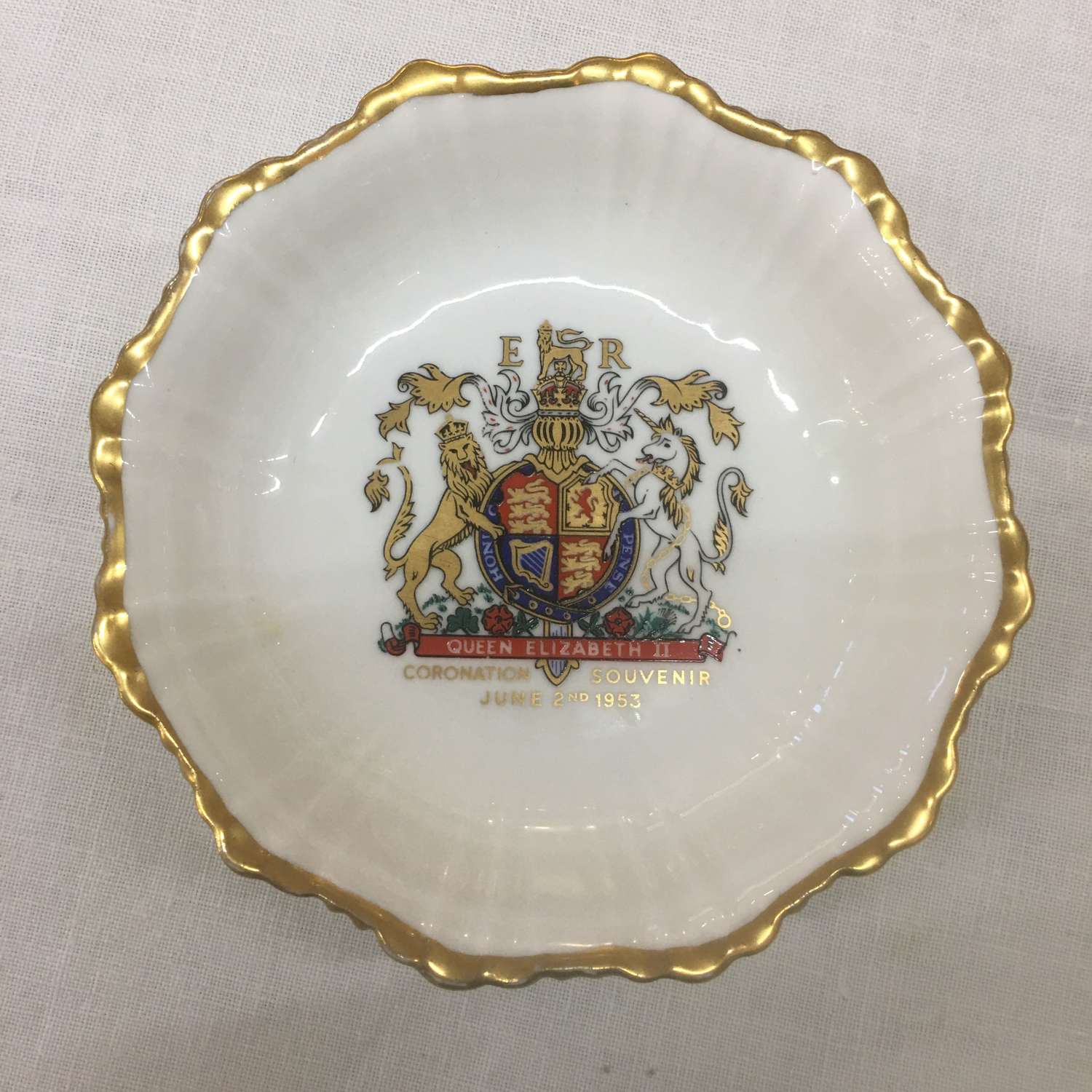 Queen Elizabeth II Coronation trinket dish Stafford china