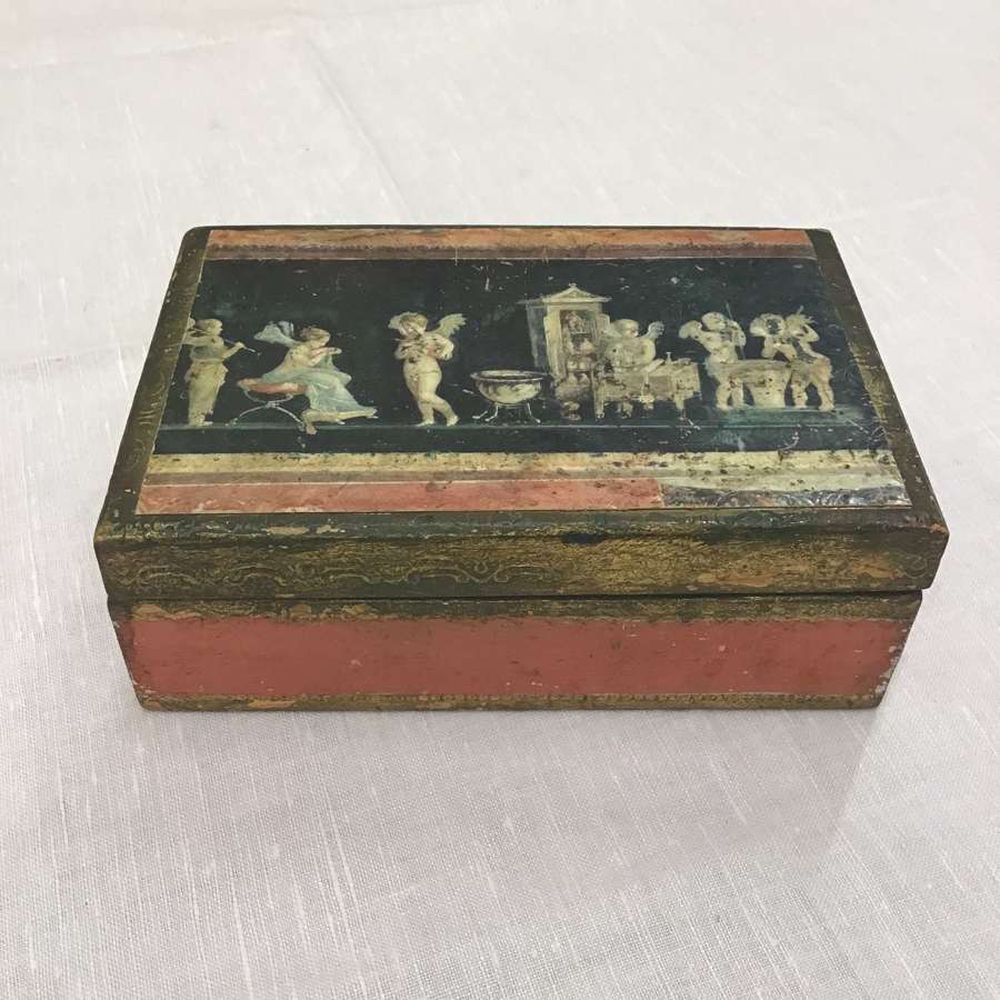 Vintage cherub Florentine wooden gilded box