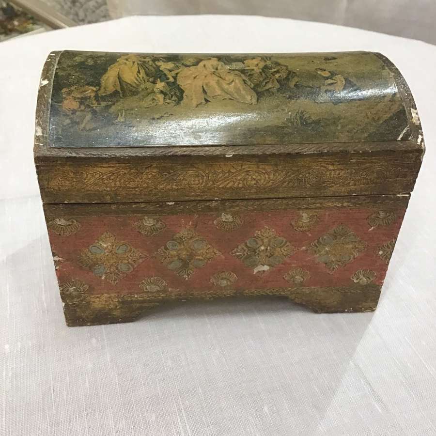 Vintage Florentine domed chest jewel/trinket box