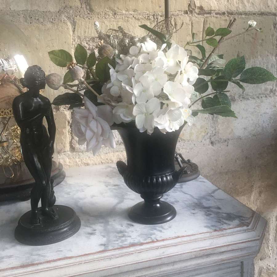 Vintage black Wedgwood urn vase