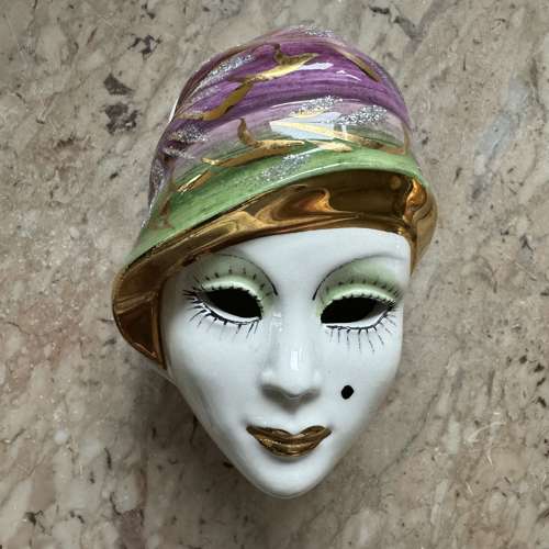 Art Deco style ladies hand-painted china trinket pots (2 available)