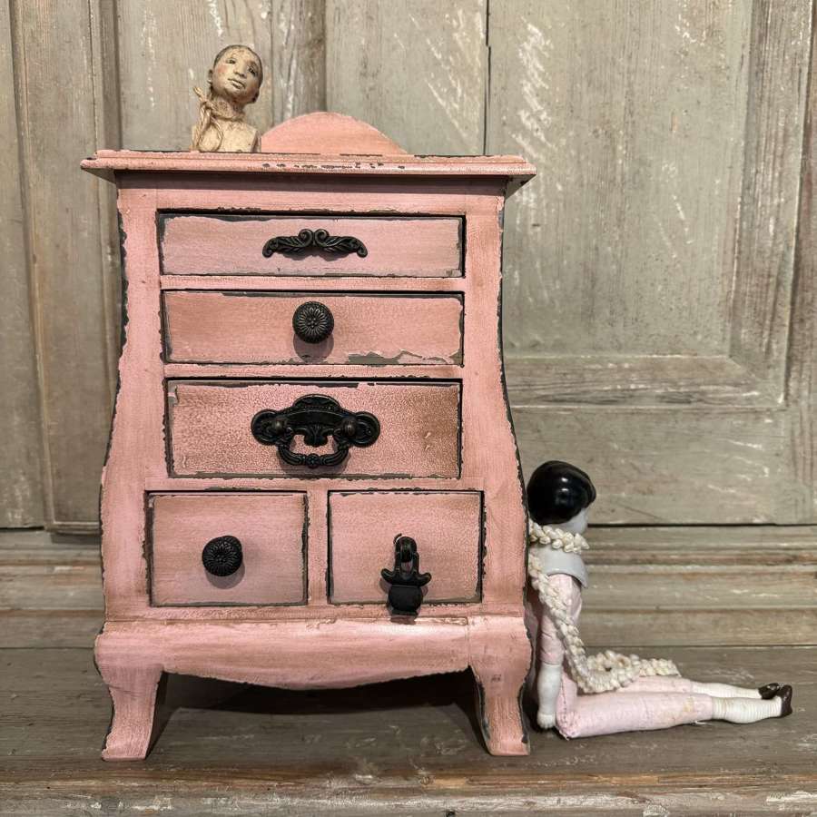 Perfectly pink small painted chest of drawers