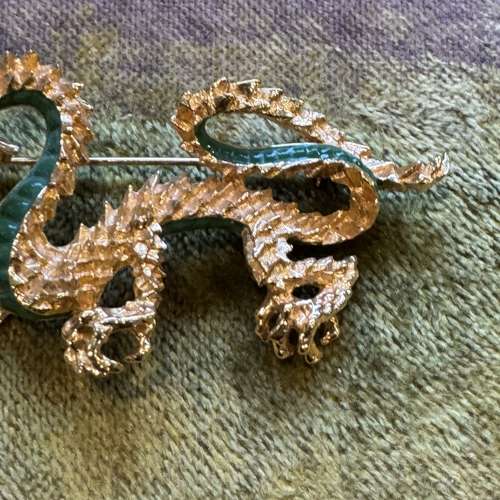 1960s Panetta enamelled dragon brooch