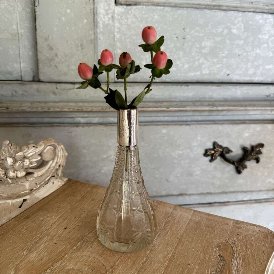 Art Deco silver top vase h/m 1912, Initial &lsquo;N&rsquo;