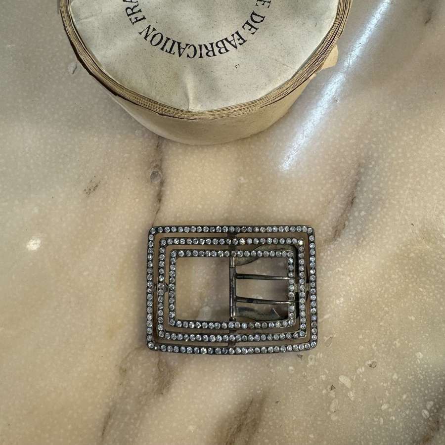 Antique 19th century rectangular paste buckle