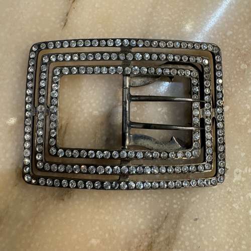 Antique 19th century rectangular paste buckle
