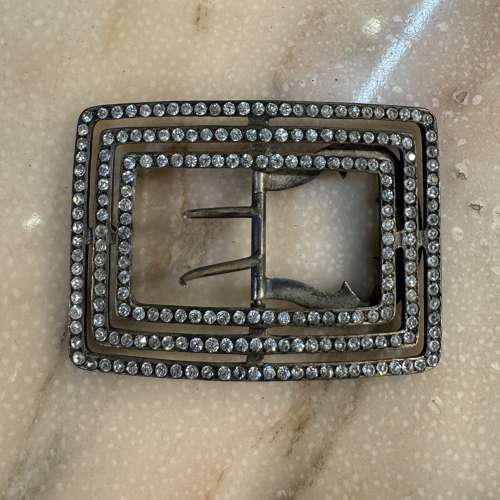 Antique 19th century rectangular paste buckle