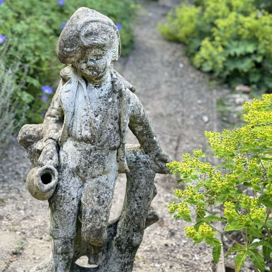 Vintage boy with jug garden ornament/water fountain