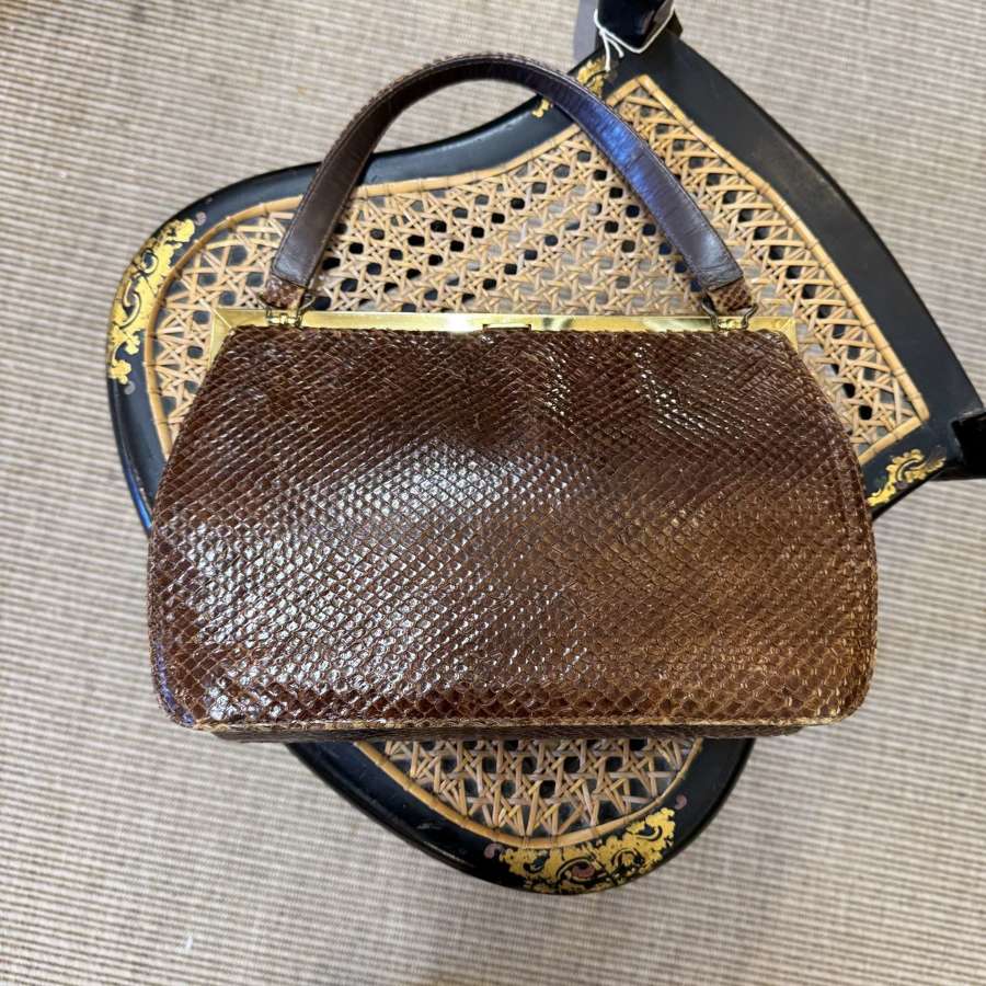 Vintage ER Cummings (English) python skin handbag