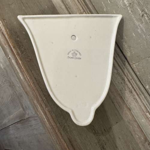 Vintage cream Crown Devon wall pocket vase